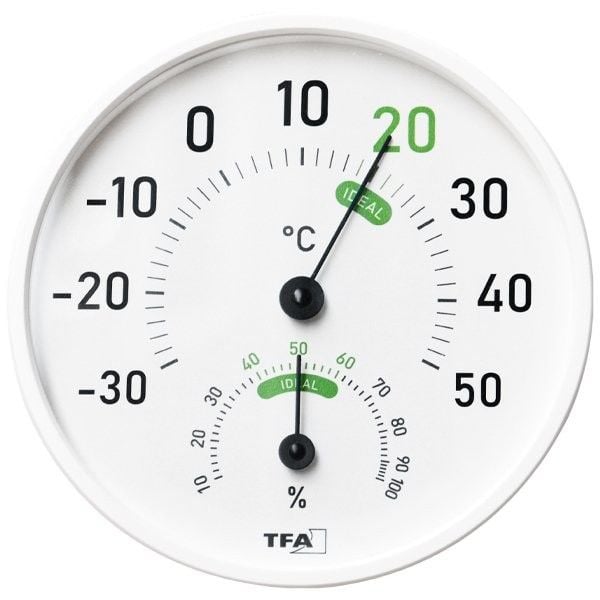 TFA 45.2045.02 Geniş Göstergeli Analog Sıcaklık Nem Ölçer (Mekanik pilsiz çalışır)