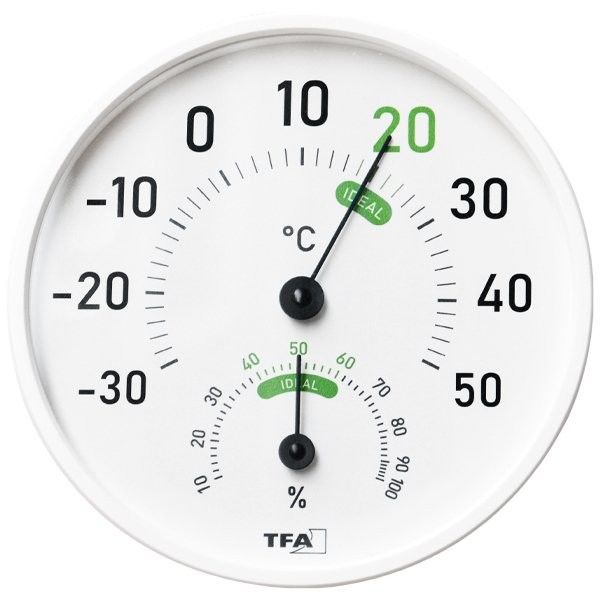 TFA 45.2045.02 Geniş Göstergeli Analog Sıcaklık Nem Ölçer (Mekanik pilsiz çalışır)
