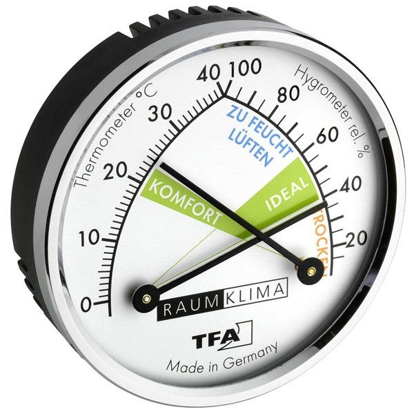 TFA 45.2024 Analog Sıcaklık ve Nem Ölçer (Mekanik Pilsiz Çalışır)