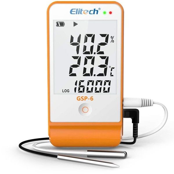 Elitech GSP-6 Çift Kablolu Sıcaklık ve Nem Veri Kaydedici Datalogger